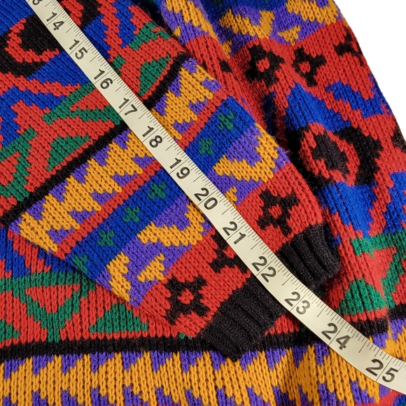 Jessica Robert's Vintage Ski Sweater Cosby Coogi Vibes Knit Geometric Sweater S - Picture 7 of 10